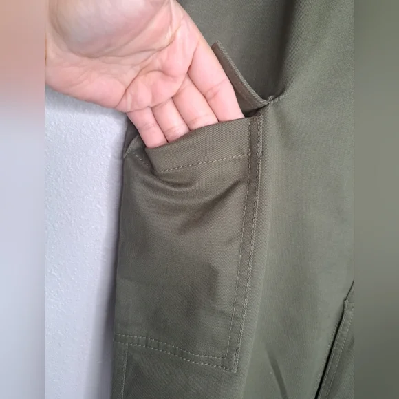 Ann Taylor LOFT Military Green Cargo Skirt Women's Size 10 Open Front - Picture 5 of 16